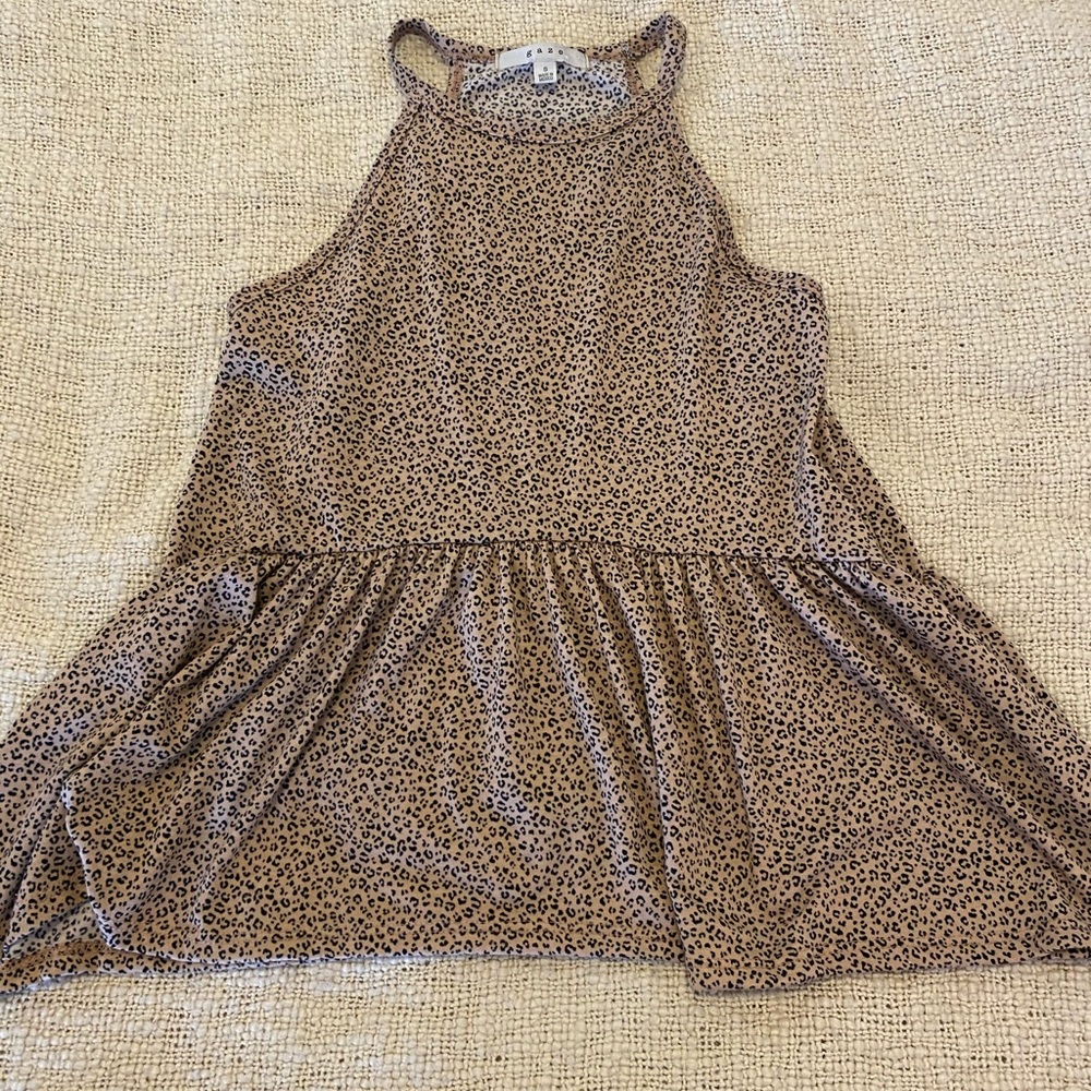 Cheetah print peplum top